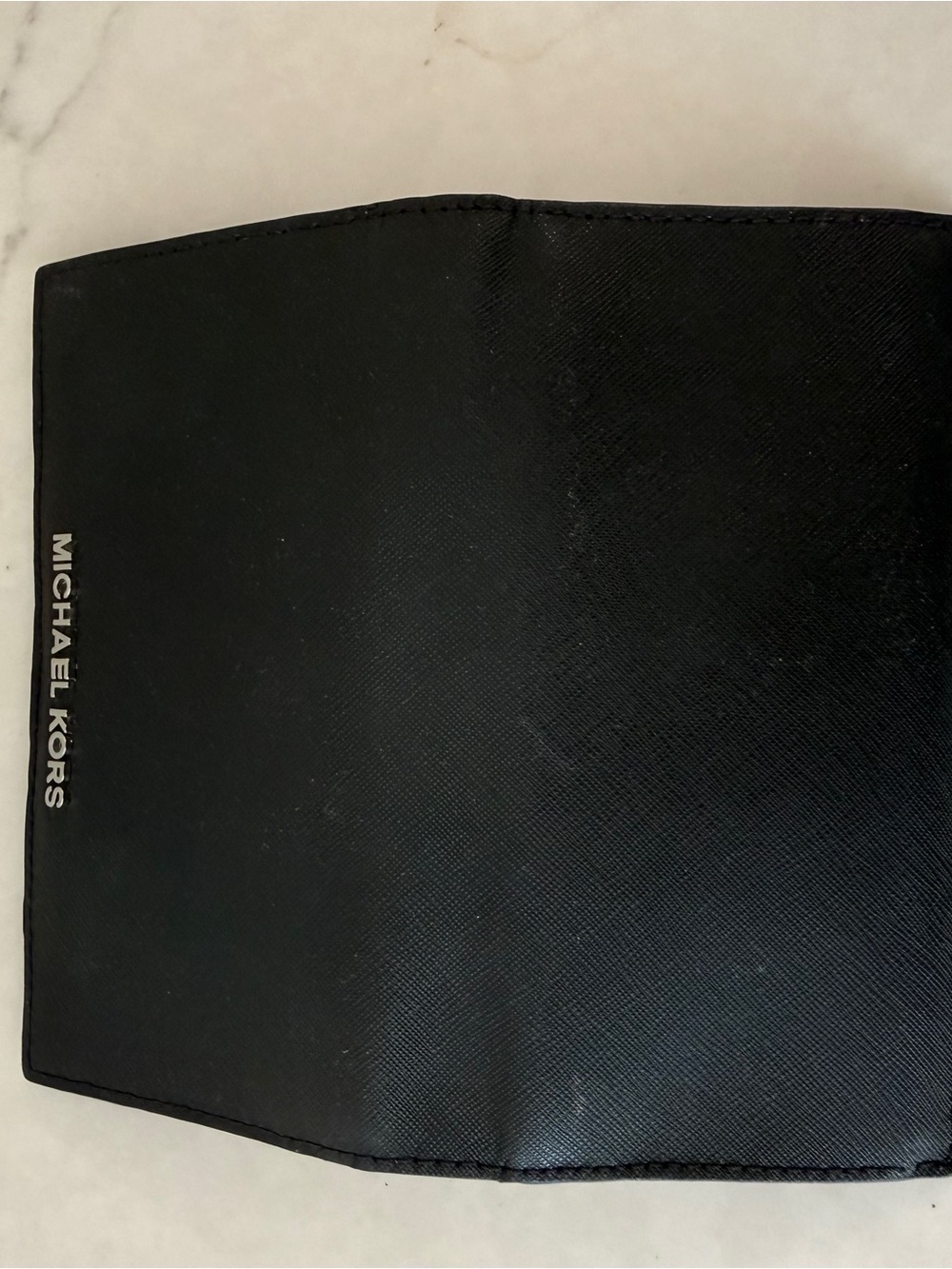 Michael Kors Black Saffiano Leather Continental Wallet with Silver Logo - Picture 3 of 3
